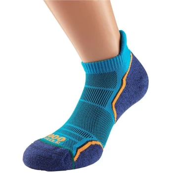 image of 1000 Mile - Run Socklet Mens (Twin Pack) - Medium - Kingfisher/Navy