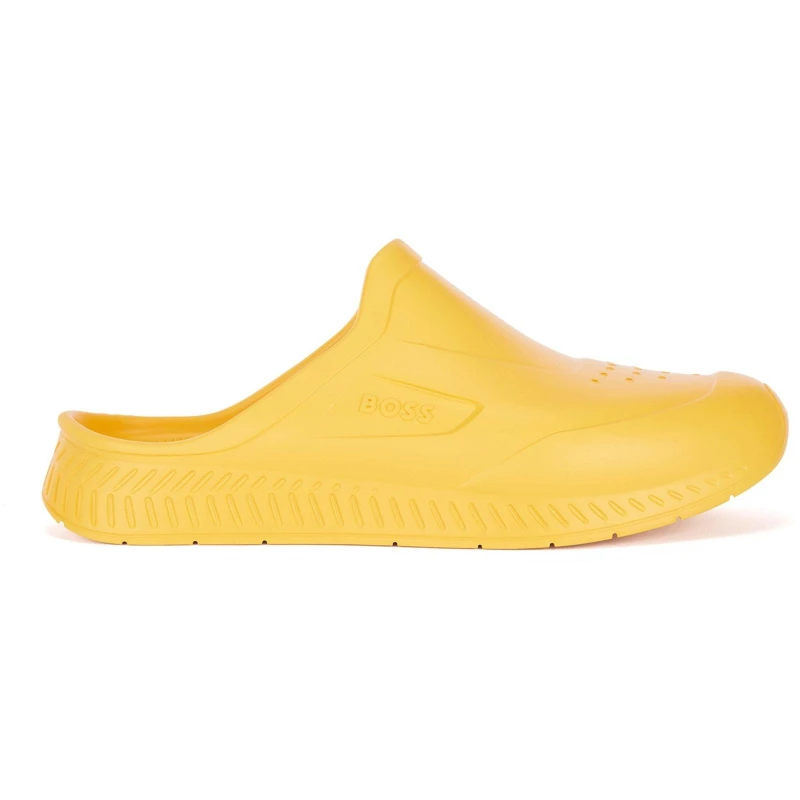 Image of Boss Mens Titanium-R Rubber Water-Friendly Pool Sliders Open Yellow male 5 (39)