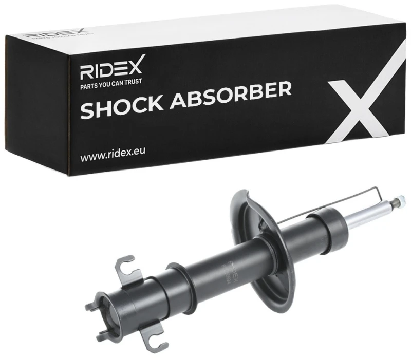 Image of RIDEX 854S0694 Shock absorber Front Axle, Gas Pressure, Twin-Tube, Suspension Strut, Bottom Clamp Shock Absorber (854)