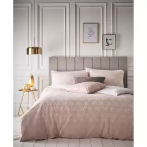 Image of Furn Tessellate Duvet Cover and Pillowcase Set (King) (Blush Pink/Gold)
