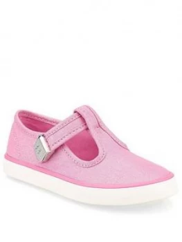 Image of Start-Rite Girls Treasure Canvas Plimsoll - Pink Glitter