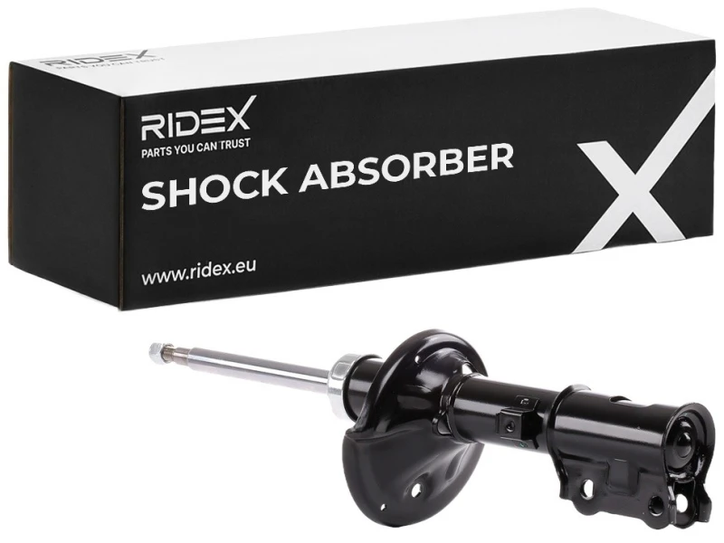 Image of RIDEX 854S0929 Shock absorber Front Axle Left, Gas Pressure, Suspension Strut, Top pin Shock Absorber (854)