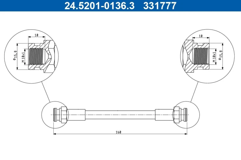 Image of Brake hose ATE 24.5201-0136.3