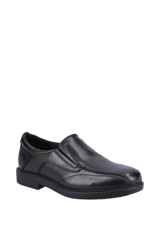 Image of Hush Puppies 'Toby ' School Shoes Black