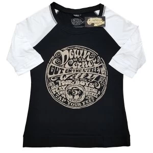 Image of Creedence Clearwater Revival - Down On The Corner Ladies Large T-Shirt - Black,White