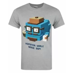 Image of Crossy Road Official Mens Hipster Whale T-Shirt (2XL) (Grey)