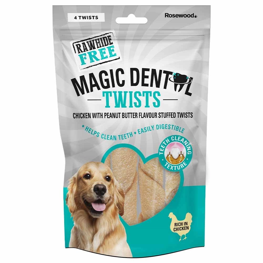 Rosewood Magic Rawhide Free Dental Twist Dog Treat 120g