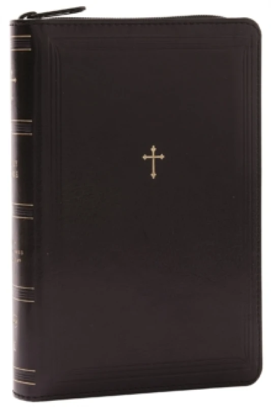 Image of NKJV Compact Paragraph-Style Bible w/ 43,000 Cross References, Black Leathersoft Zipper Closure, Red Letter, Comfort Print: Holy Bible, New King James