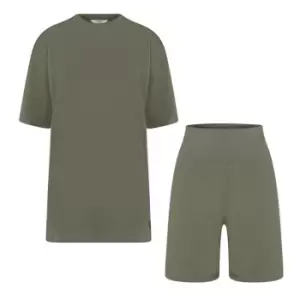 image of Firetrap T Shirt And Shorts Set Ladies - Green