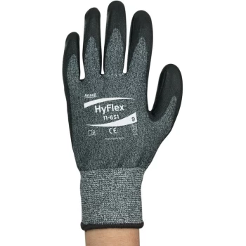 Image of Cut Resistant Gloves, Pu Coated, Grey/Black, Size 10 - Ansell