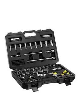 image of Stanley 1/4 And 1/2" 72 Tooth Ratchets And Socket Set With 72 Accessories (Stmt82831-1)