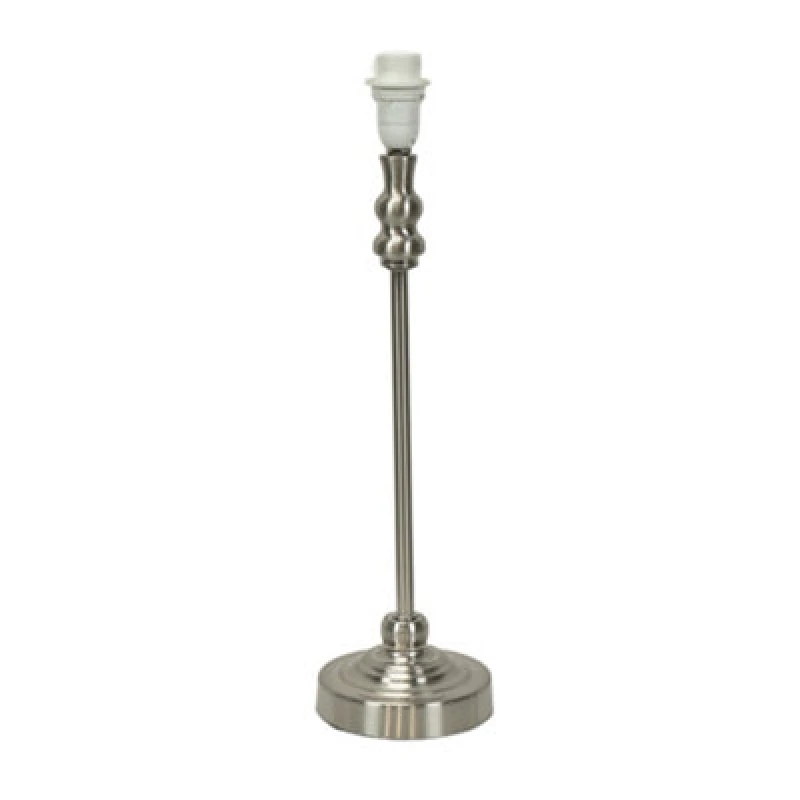 Image of ValueLights Maggie Metal Candlestick Slim Table Lamp Base Silver