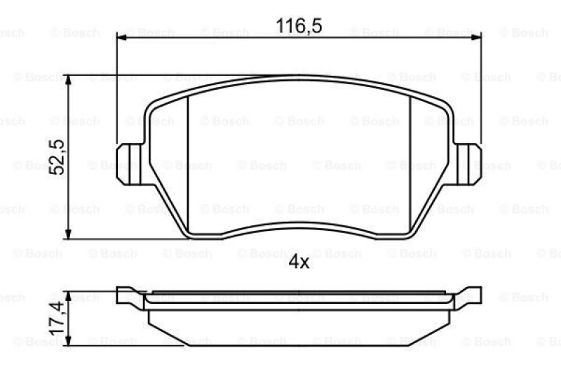 Image of Brake pad set Bosch 0 986 494 856