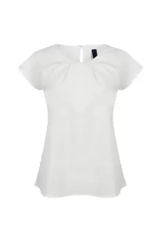 image of Pleat Front Short Sleeve Top