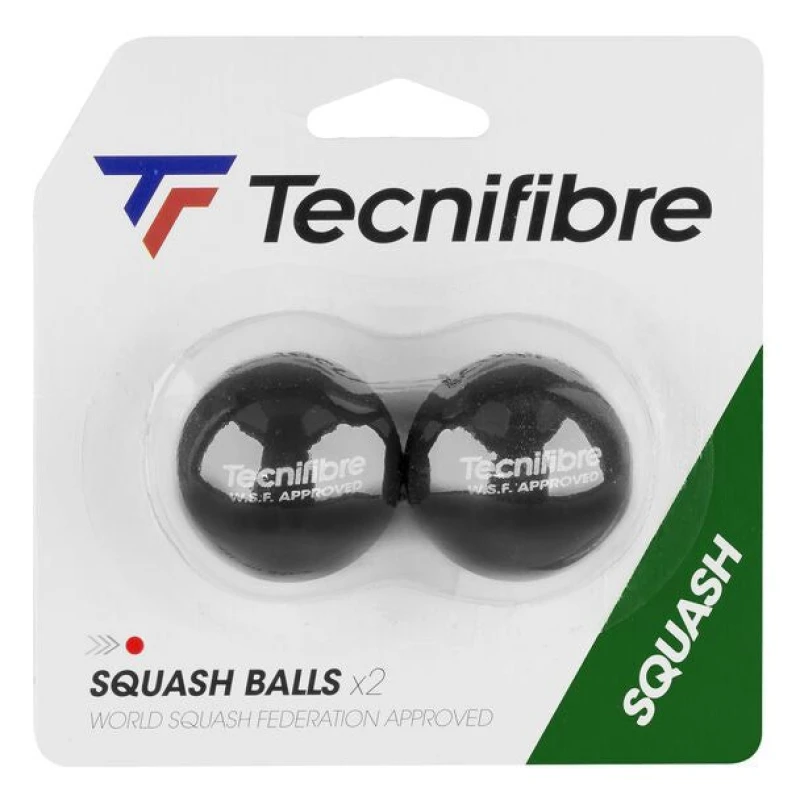 Image of Tecnifibre Squash Balls Red Dot - Pack of 2 Black