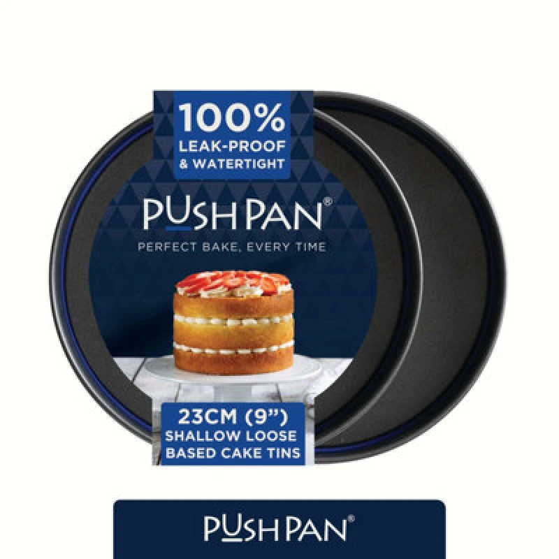 Image of Wham Pushpan Set Of 2 X 9" Shallow Cake Tins Grey/pewter