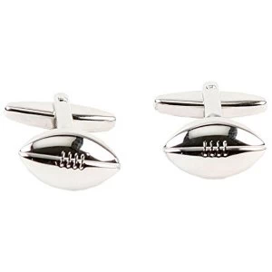 image of Harvey Makin Chrome Cufflinks - Rugby Ball