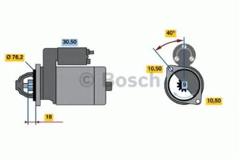 Image of Starter motor Bosch 0 986 019 040