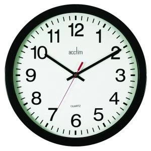 image of Acctim Controller Silent Sweep Wall Clock 368mm Black 93704B