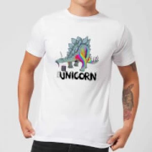 Image of DinoUnicorn Mens T-Shirt - White - 3XL
