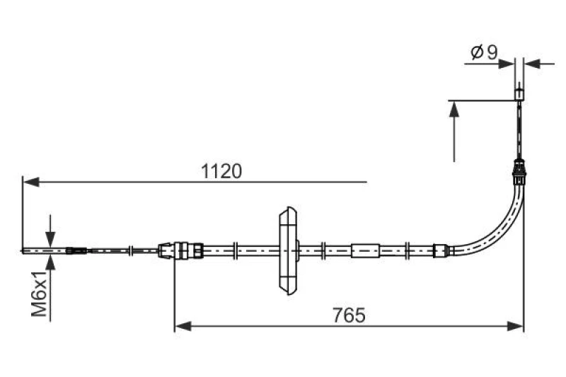 Image of Handbrake cable Bosch 1 987 482 867