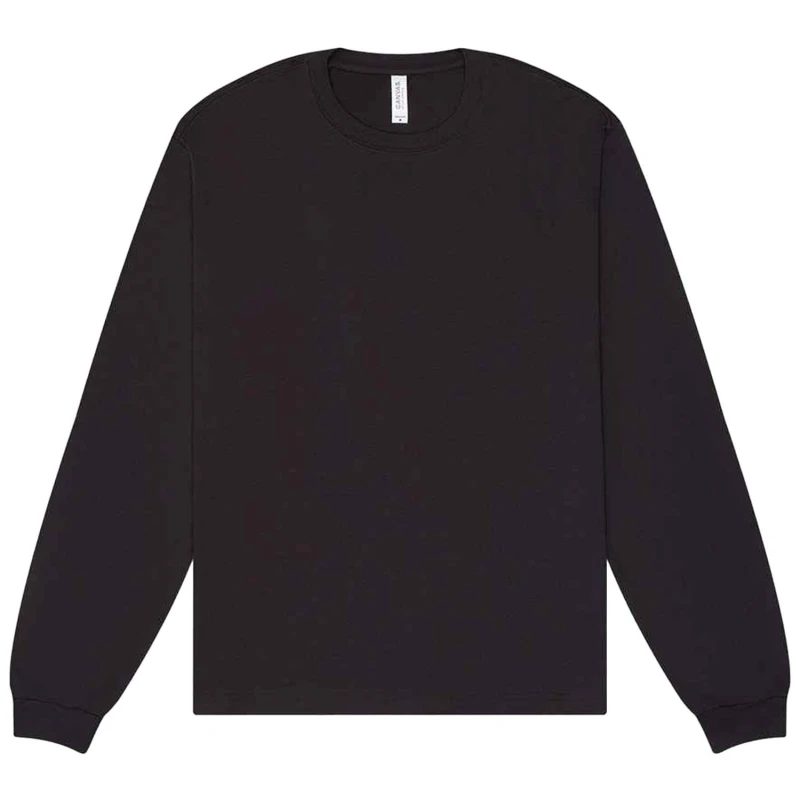 Image of Bella + Canvas Mens Heavyweight Long-Sleeved T-Shirt in Dark Grey Size: Large Dark Grey Male L