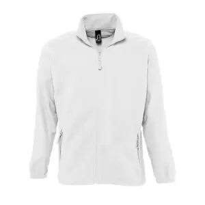 Image of SOLS Mens North Full Zip Outdoor Fleece Jacket (4XL) (White)