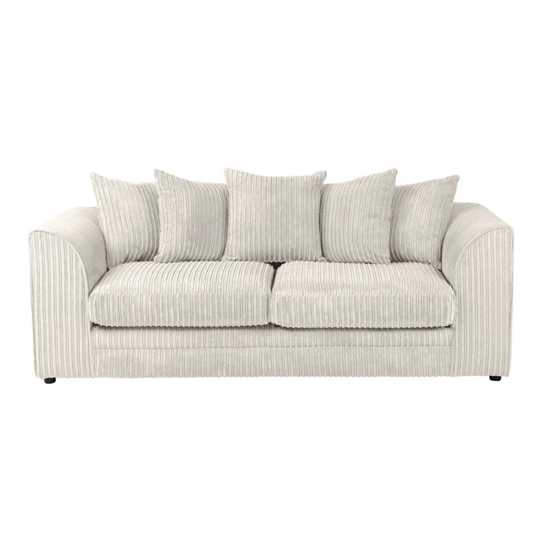 Image of LUXURY LIFE Dylan Jumbo Cord Fabric 3 Seater Sofa Cream