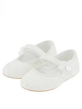 Image of Monsoon Baby Girls Tiana Shimmer Lace Corsage Walker - Ivory, Size 2 Younger