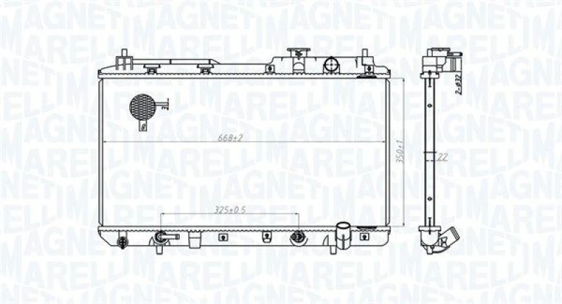 Image of MAGNETI MARELLI Engine radiator MAGNETI MARELLI 350213178200