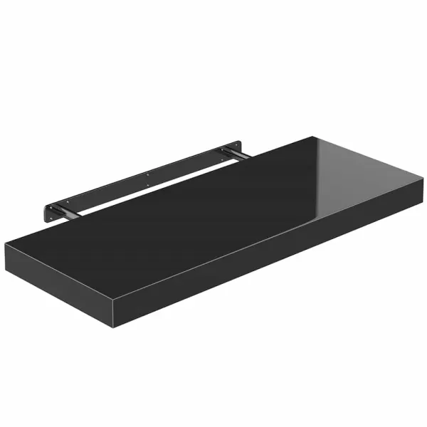 Image of Floating Shelf High-Gloss Black 70cm