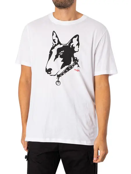 Image of HUGO Dammock Graphic T-Shirt White S