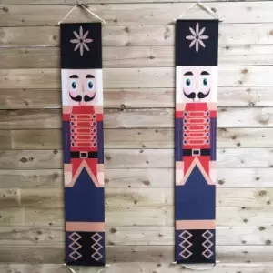 Image of Samuel Alexander - Set of 2 1.8m Christmas Nutcracker Fabric Banner Decoration
