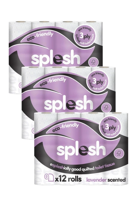 Image of Splesh Toilet Roll' Soft & Quilted, Lavender 36 Rolls in White White Unisex
