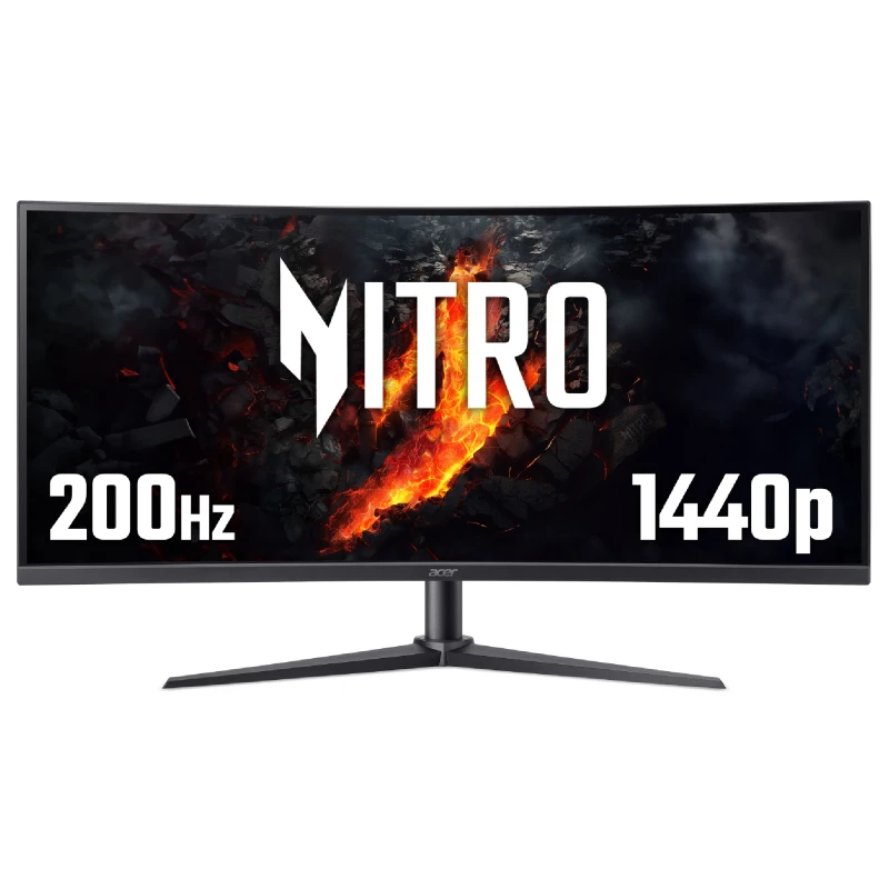 Image of Acer Nitro XZ340CURX0 34" Curved UltraWide QHD 200Hz 1ms Freesync Premium ZeroFrame Design Height Adjustable Gaming Monitor UM.CX0EE.016