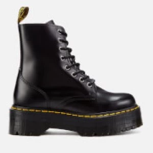 Image of Dr. Martens Womens Jadon Polished Smooth Leather 8-Eye Boots - Black - UK 5