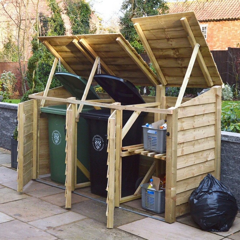 Image of Rutland County Garden Furniture Ltd Morcott Triple Wheelie Combo - L79 x W246 x H131cm - Light Green Light Green Unisex