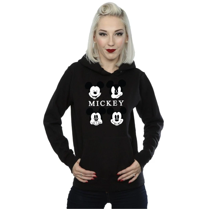 Image of Disney Mickey Mouse Four Heads Hoodie Black female