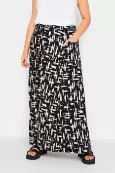 Image of Stripe Print Pocket Detail Maxi Skirt