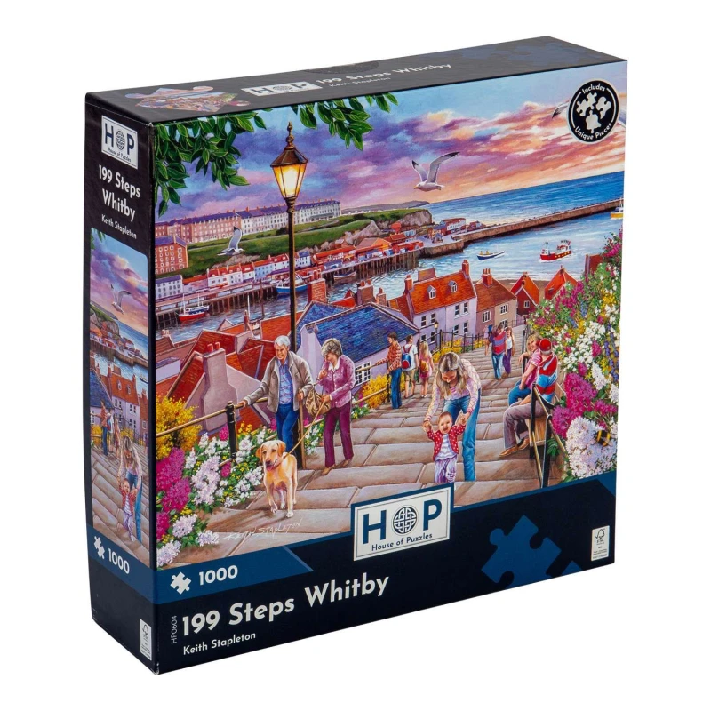 Image of The House Of Puzzles 199 Steps Whitby, 1000 Piece Jigsaw Puzzle Multi unisex