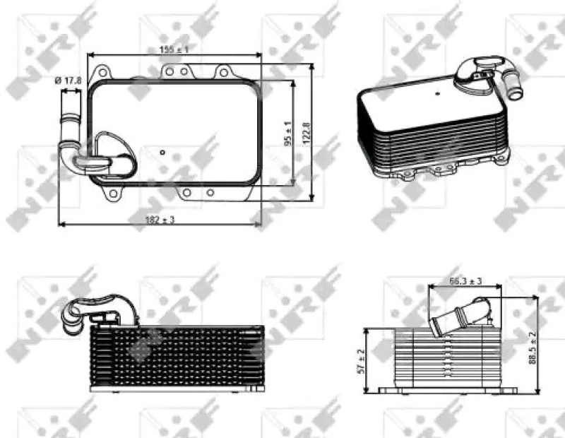 Image of NRF 31272 Oil Cooler EASY FIT with gaskets/seals Aluminium Oil Cooler,engine oil (469)