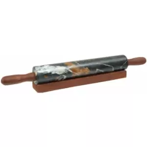 image of Premier Housewares - Ziarat Black and Gold Marble Rolling Pin