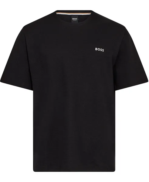 Image of BOSS Bodywear Lounge Waffle Cotton-Blend Jersey T-Shirt - L Black Underwear and Nightwear male 50480834-001 L
