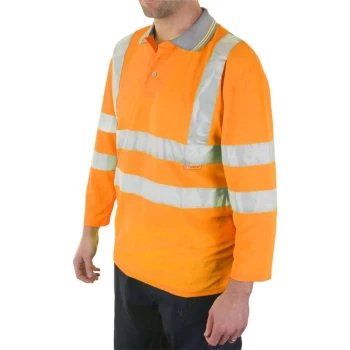 Image of Plant Operators 3/4QTR Sleeve Polo Shirt Orange - Size L