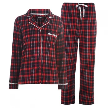 image of DKNY Long Sleeve Fleece Pyjama Set - REDMULTI - 628