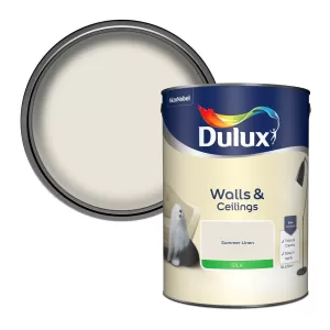 Image of Dulux Walls & Ceilings Fine Cream Silk Emulsion Paint 5L