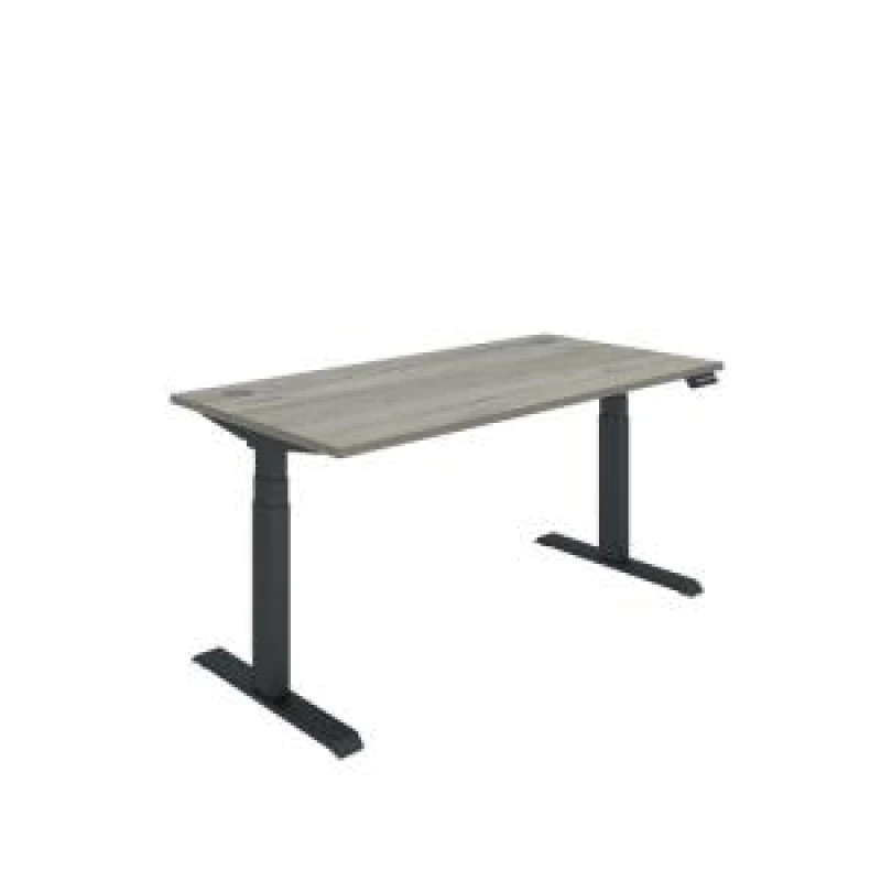 Image of Polaris Dual Motor Sit/Stand Desk 1600x800 Grey Oak/Black KF800125