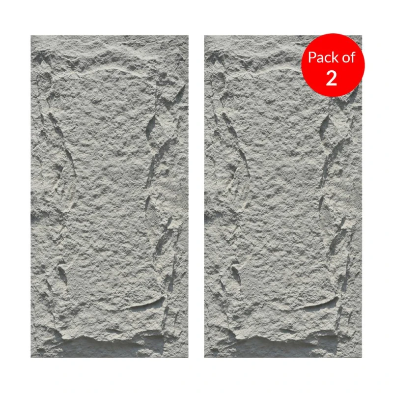 Image of Ener-J Gray Slate Rock Hard Pu Wall Panel Size:1200 X 600 X 60 mm (Pack Of 2)