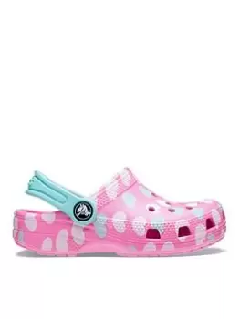 image of Crocs Classic Clog Toddler - Easy Icon, Pink/Multi, Size 4 Younger