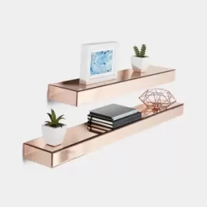 Image of Rose Gold Mirrored Shelves